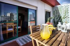 Table on the balcony to have a drink at the end of the day