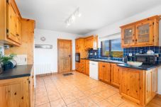 Kitchen area at Cleggan Stone Cottage in Cleggan, County Galway, Connemara