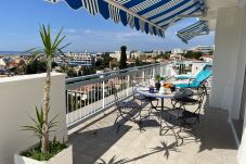 Large terrace with garden furniture