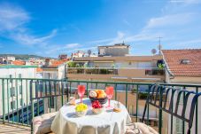 Balcony with table and chairs