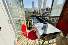 Glass window with views of the Alicante mountains.