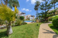 Jardín de este apartamento en Marbella