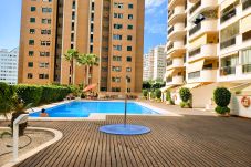 Moderna piscina con gran zona exterior en el apartamento vacacional Alicante